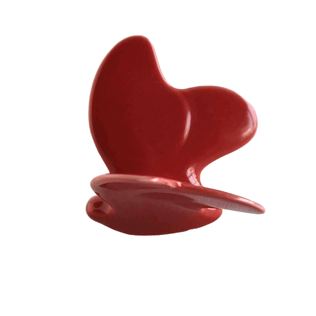 波佐見焼の蝶々箸置(赤紅色)