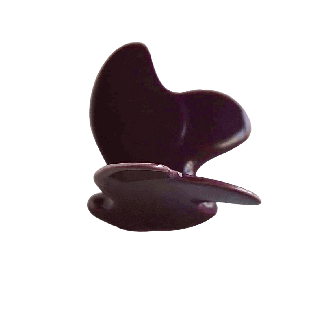 波佐見焼の蝶々箸置(紫鳶色)