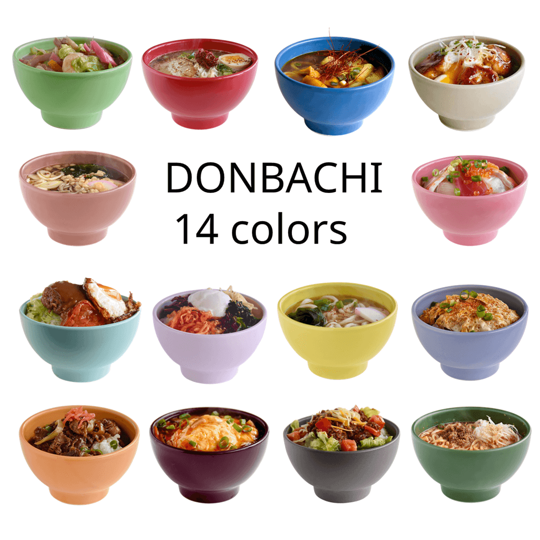 波佐見焼の丼ぶり鉢14色セット