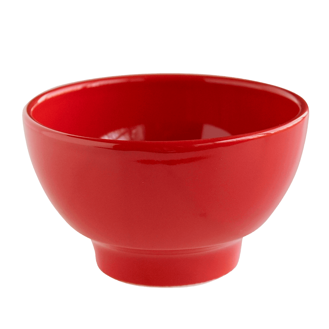 波佐見焼の丼ぶり鉢(赤紅色)