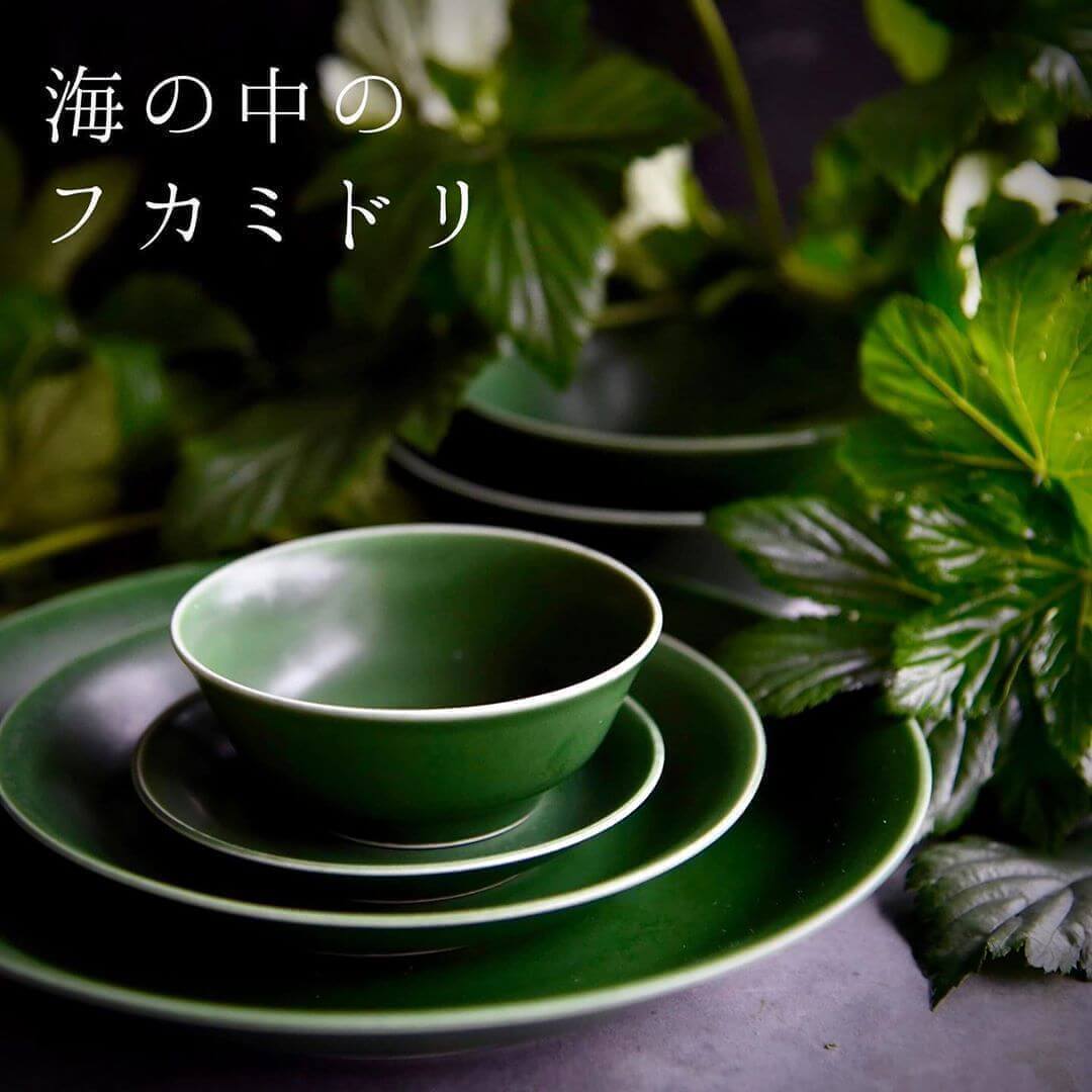 波佐見焼の6型セット(海松色)