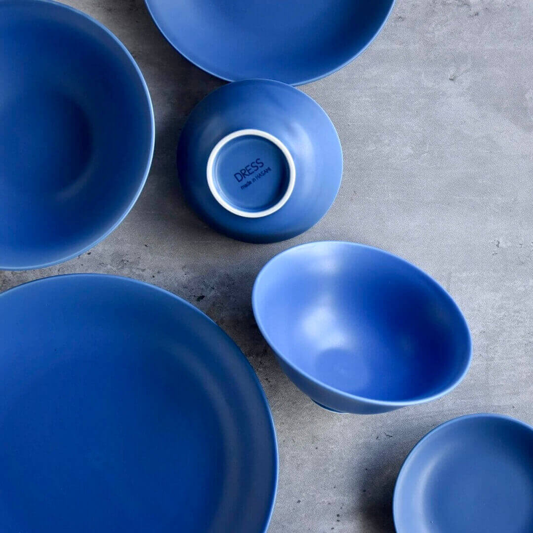 波佐見焼の6型セット(瑠璃色)