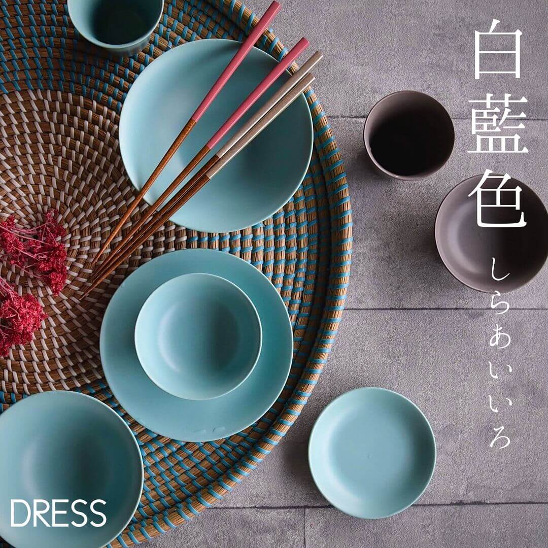 波佐見焼の6型セット(白藍色)