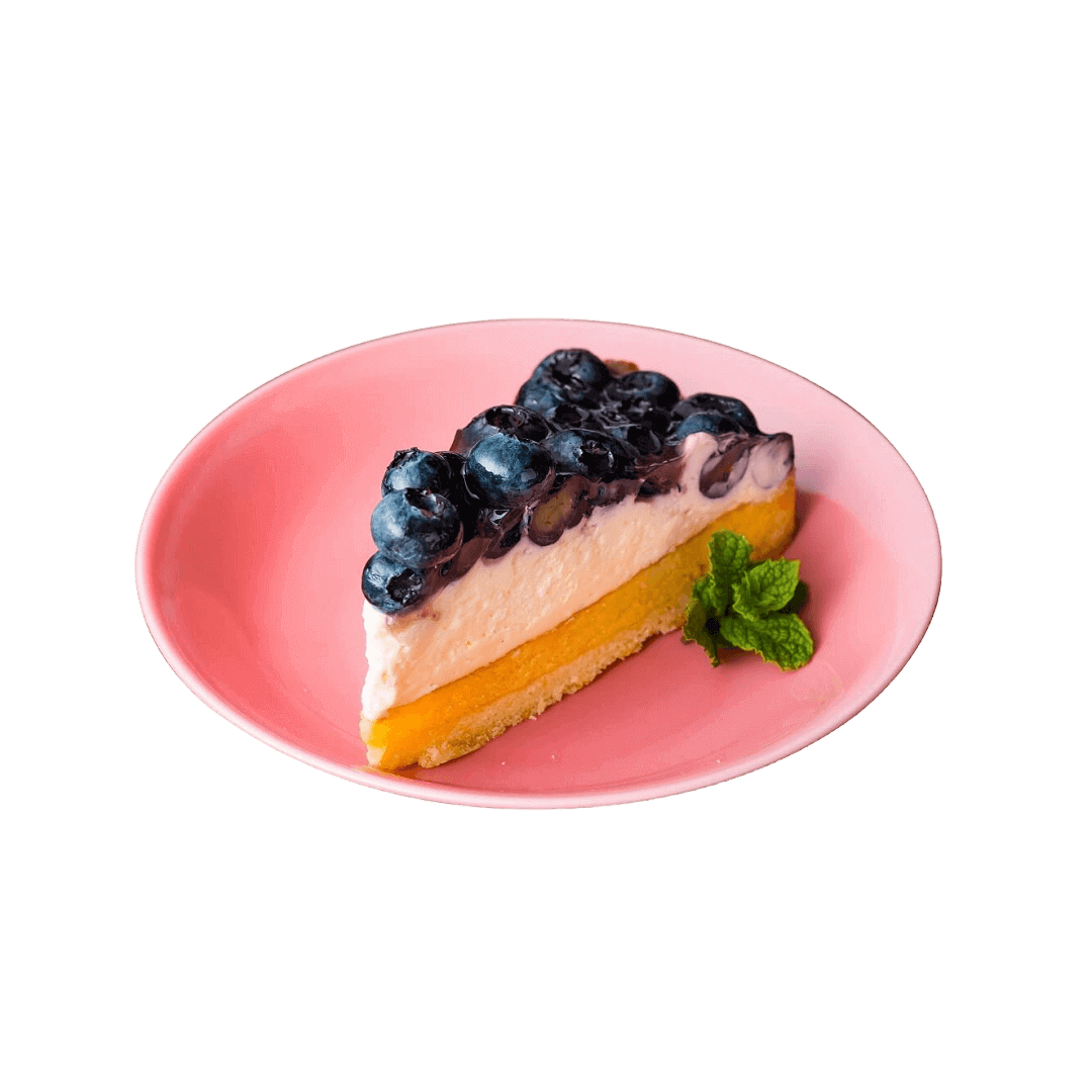 波佐見焼の取皿(一重梅色・ピンク色)にケーキを載せた