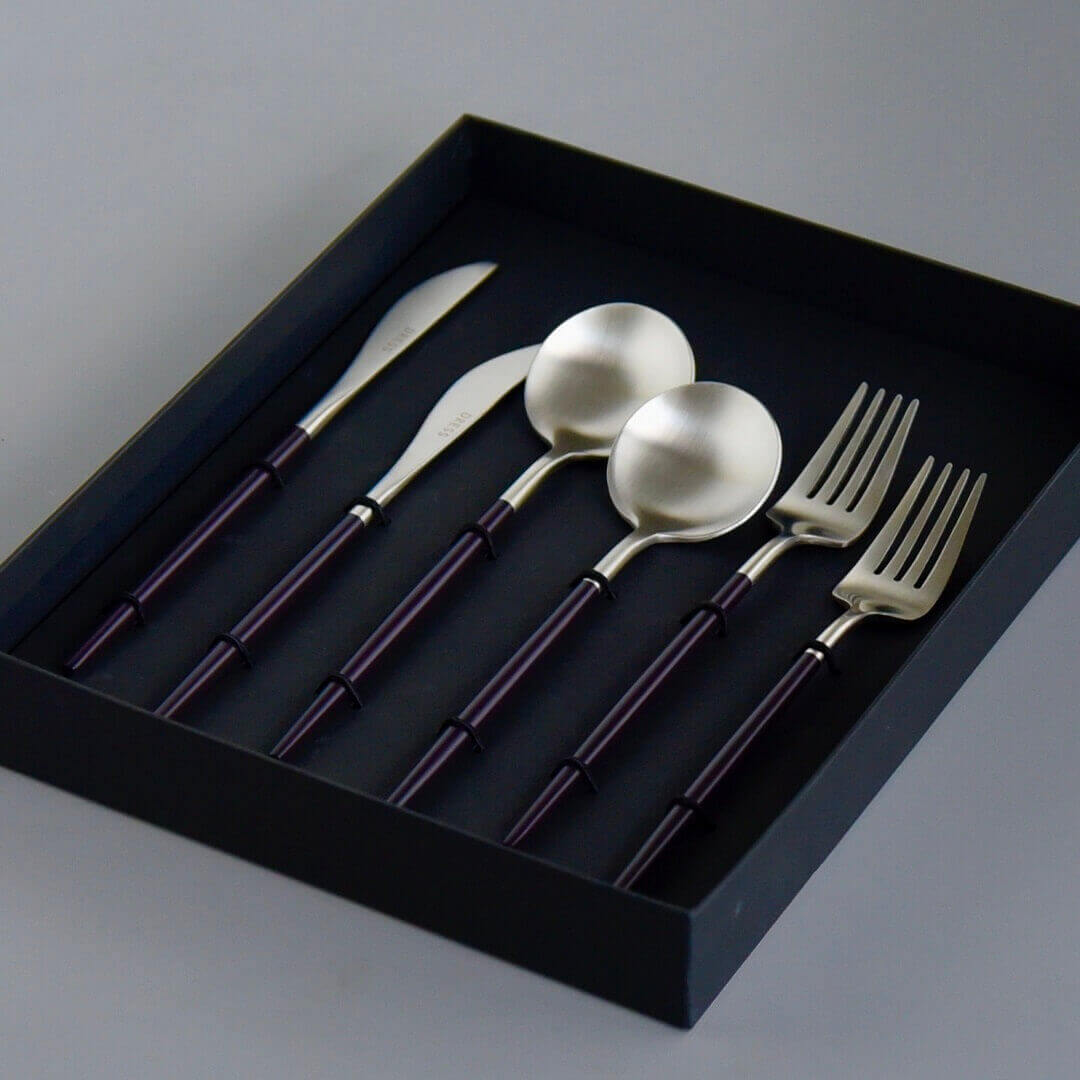 カトラリーLサイズセット(ブラックオニキス色6本)
