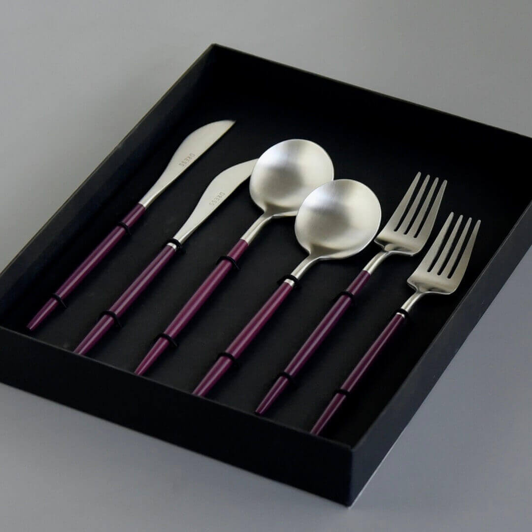 カトラリーLサイズセット(ガーネットレッド色6本)