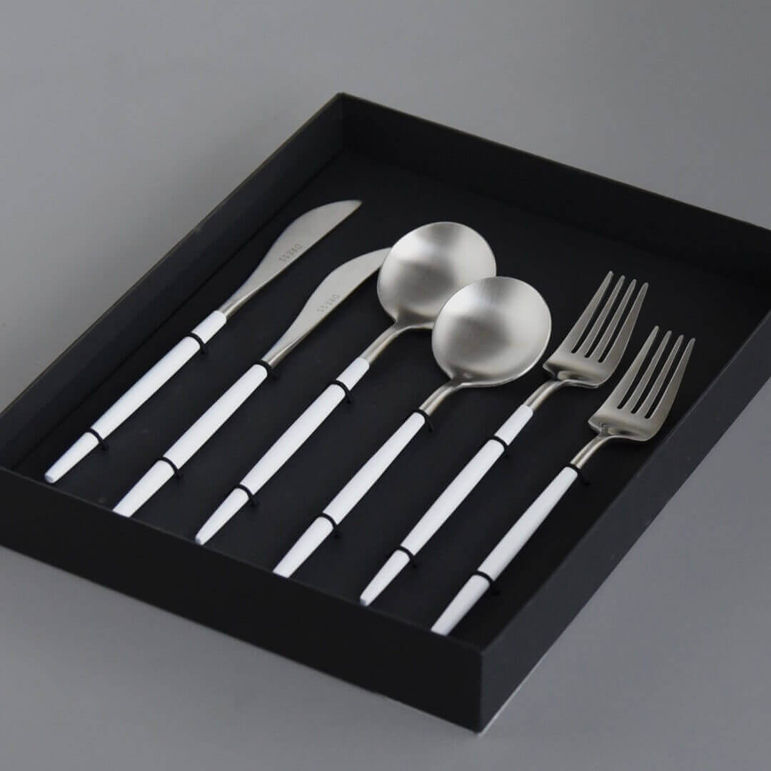 カトラリーLサイズセット(ホワイトジェイド色6本)