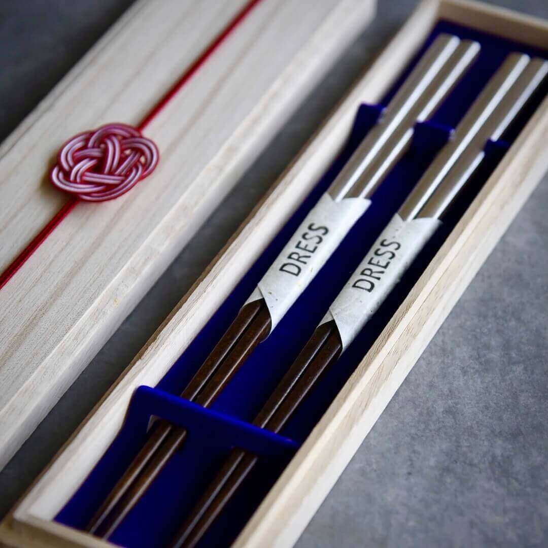 輪島塗の箸(銀色)2膳ギフトセット