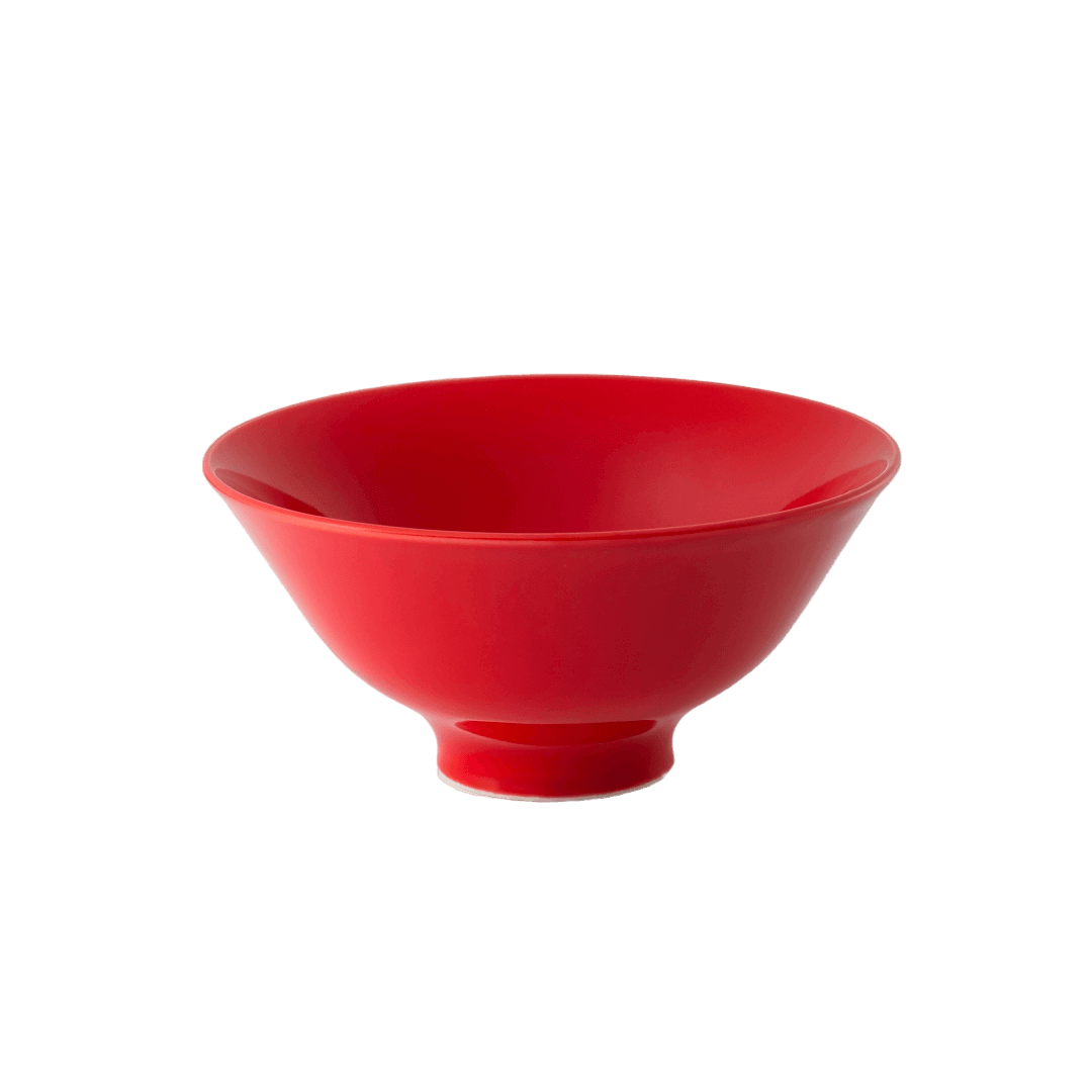 波佐見焼の茶碗(赤紅色)