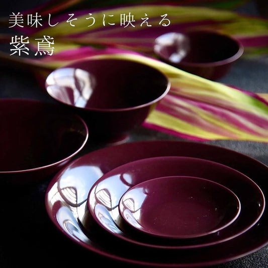 波佐見焼の６型セット(紫鳶色)