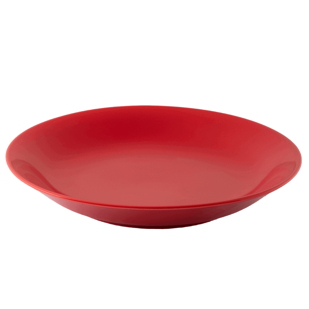 波佐見焼の大皿（赤紅色）