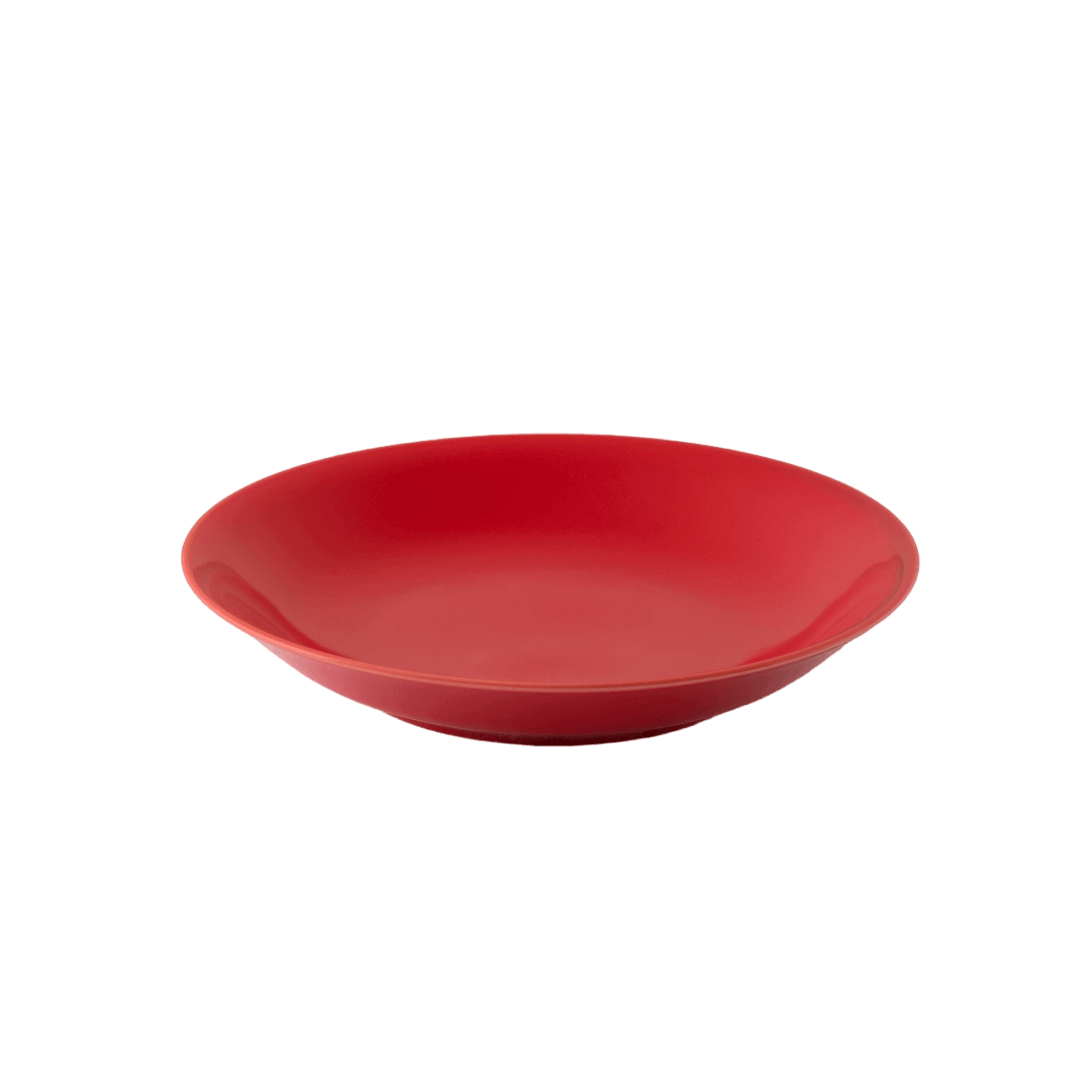 波佐見焼の取皿（赤紅色）